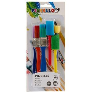 dam-electronics Set de pinceles con pintura y esponjas Termoplástico Multicolor Manualidades dam-electronics Set de pinceles con pintura y esponjas Termoplástico Multicolor Manualidades