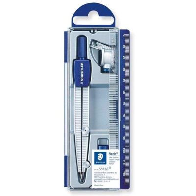 Compás de Precisión Staedtler Noris Set con Tubo de Minas y Adaptador Universal Compás de Precisión Staedtler Noris Set con Tubo de Minas y Adaptador Universal
