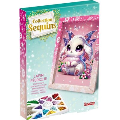 Kit Manualidades Con Lentejuelas Lansay Collection Sequins Féérique: Hada Conejita, Panel Ilustrado Con Marco, Bandeja Compartimentada Y Tornillos, Para 6+ Kit Manualidades Con Lentejuelas Lansay Collection Sequins Féérique: Hada Conejita, Panel Ilustrado Con Marco, Bandeja Compartimentada Y Tornillos, Para 6+