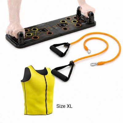 Pack Tabla Flexiones Push-up InnovaGoods Con Bandas Resistencia Y Chaleco Sauna Hombre XL Pack Tabla Flexiones Push-up InnovaGoods Con Bandas Resistencia Y Chaleco Sauna Hombre XL