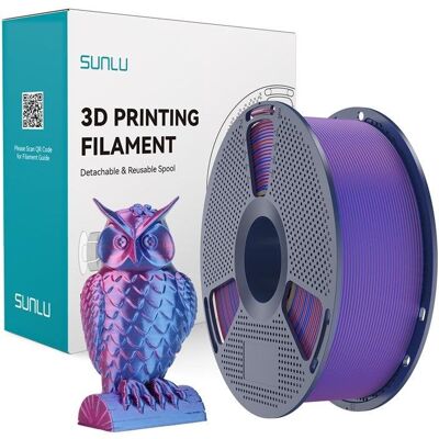 Filamento PLA+ Silk Dual Color Sunlu PLA+ Silk DC R Blu 1,75 mm Multicolor Sedoso Filamento PLA+ Silk Dual Color Sunlu PLA+ Silk DC R Blu 1,75 mm Multicolor Sedoso