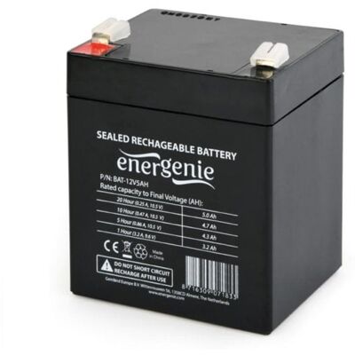 Batería Gembird VRLA 12V 5Ah Plomo Sellada Negra 1.6 kg 1 Unidad Batería Gembird VRLA 12V 5Ah Plomo Sellada Negra 1.6 kg 1 Unidad