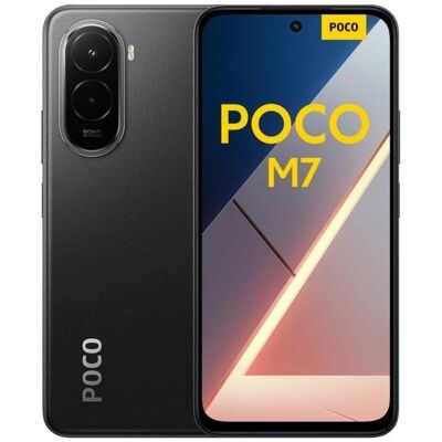 POCO M7 6GB 128GB 6.9" FHD+ 144Hz 4G Dual SIM NFC Cámara 50MP Batería 7000mAh 33W IP64 Negro POCO M7 6GB 128GB 6.9" FHD+ 144Hz 4G Dual SIM NFC Cámara 50MP Batería 7000mAh 33W IP64 Negro
