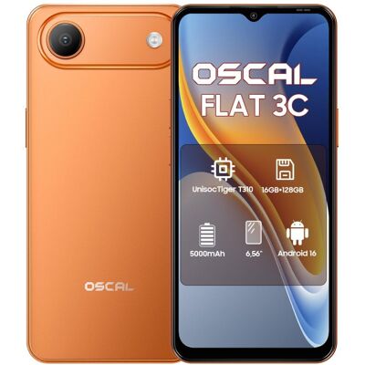 OSCAL Flat 3C 4G 4GB 128GB 6.56" Naranja OSCAL Flat 3C 4G 4GB 128GB 6.56" Naranja