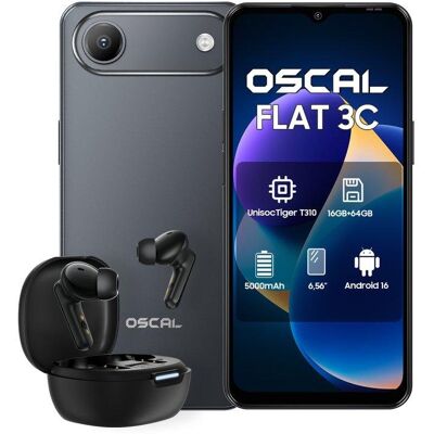 OSCAL Flat 3C 4G 4GB 6.56" 64GB Negro Doble SIM OSCAL Flat 3C 4G 4GB 6.56" 64GB Negro Doble SIM