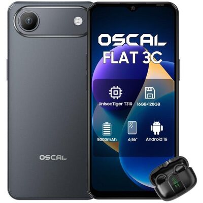 OSCAL Flat 3C 4G 128GB 4GB 6.56" Negro doble SIM OSCAL Flat 3C 4G 128GB 4GB 6.56" Negro doble SIM