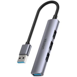 Hub Unitek 4 puertos 5000 Mbit/s USB 3.2 Gen 1 H1208A aluminio gris Hub Unitek 4 puertos 5000 Mbit/s USB 3.2 Gen 1 H1208A aluminio gris