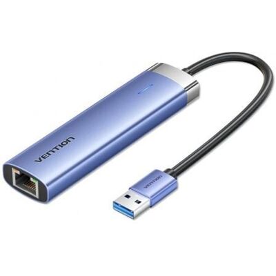 Hub USB Vention TGFSB 3xUSB 3.0/RJ45/USB-C PD Aleación Aluminio 5Gbps Hub USB Vention TGFSB 3xUSB 3.0/RJ45/USB-C PD Aleación Aluminio 5Gbps