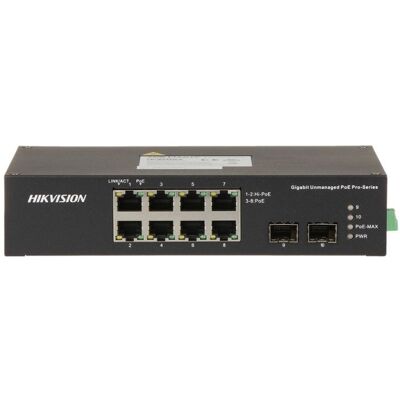 Switch Hikvision DS-3T0510HP-E/HS 8 Puertos Gigabit PoE 110W 2 Hi-PoE Switch Hikvision DS-3T0510HP-E/HS 8 Puertos Gigabit PoE 110W 2 Hi-PoE