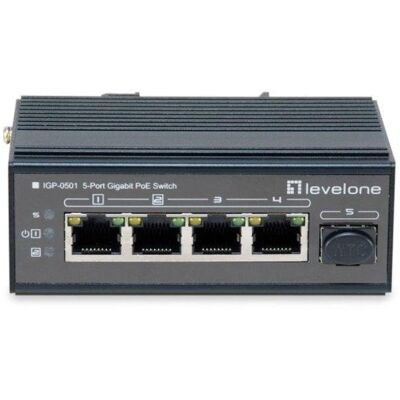 level-one Switch industrial LevelOne IGP-0501 4 Puertos Gigabit PoE+ 1 SFP IP30 Metal DIN level-one Switch industrial LevelOne IGP-0501 4 Puertos Gigabit PoE+ 1 SFP IP30 Metal DIN