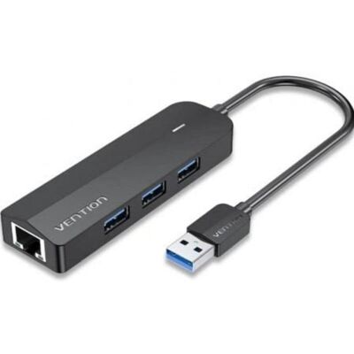 Hub Vention 3 puertos USB 3.0 5 Gbps modelo CHNBB con Gigabit Ethernet y MicroUSB PD Hub Vention 3 puertos USB 3.0 5 Gbps modelo CHNBB con Gigabit Ethernet y MicroUSB PD