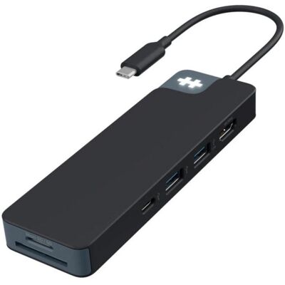 Hub Hyper 6 puertos 5000 Mbit/s modelo HD4102BKGL USB-C HDMI SD y entrega de energía 100W Hub Hyper 6 puertos 5000 Mbit/s modelo HD4102BKGL USB-C HDMI SD y entrega de energía 100W