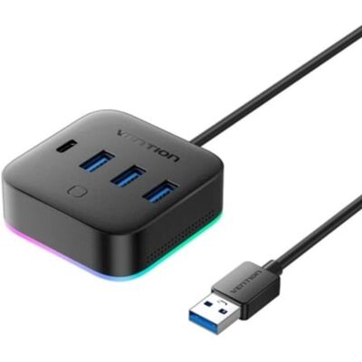 Hub Vention 5 puertos USB 3.0 5 Gbps modelo CHZ con USB-C PD y RGB Hub Vention 5 puertos USB 3.0 5 Gbps modelo CHZ con USB-C PD y RGB