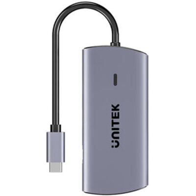 Hub Unitek 6 puertos 5 Gbps modelo D1113CGY01 con carga 100W y HDMI Hub Unitek 6 puertos 5 Gbps modelo D1113CGY01 con carga 100W y HDMI