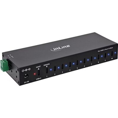 Hub InLine 10 puertos 5 Gbps USB-C modelo 35396F con carga 70 W Hub InLine 10 puertos 5 Gbps USB-C modelo 35396F con carga 70 W