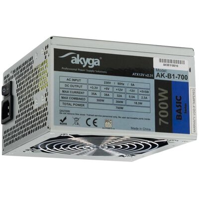 Fuente de Alimentación Akyga 700W Certificación CE AK-B1-700 Activa ATX Cables No Modulares Fuente de Alimentación Akyga 700W Certificación CE AK-B1-700 Activa ATX Cables No Modulares