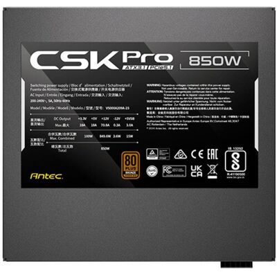 Fuente de Alimentación Antec SIGNATURE CSK850 PRO 850W 80 PLUS Bronze modular avanzada Fuente de Alimentación Antec SIGNATURE CSK850 PRO 850W 80 PLUS Bronze modular avanzada