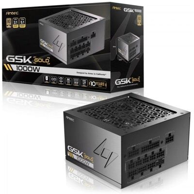 Fuente de Alimentación Antec GSK1000 1000W Certificación 80 PLUS Gold modular PCIe 5.1 Fuente de Alimentación Antec GSK1000 1000W Certificación 80 PLUS Gold modular PCIe 5.1