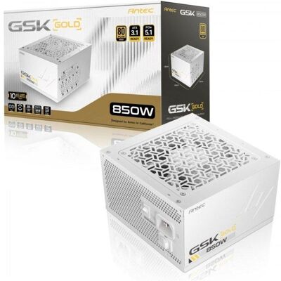 Fuente de Alimentación Antec GSK850 v2 850W Certificación 80 Plus Gold modular blanca Fuente de Alimentación Antec GSK850 v2 850W Certificación 80 Plus Gold modular blanca