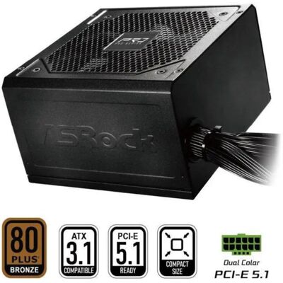 Fuente de Alimentación Asrock PRO-850B 850W Certificación 80 PLUS Bronze activa Fuente de Alimentación Asrock PRO-850B 850W Certificación 80 PLUS Bronze activa