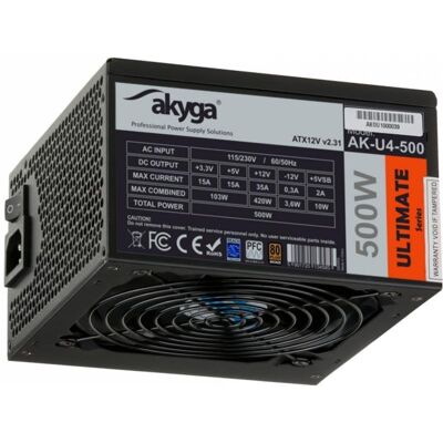 Fuente de Alimentación Akyga AK-U4-500 500W 80+ Bronze Fuente de Alimentación Akyga AK-U4-500 500W 80+ Bronze