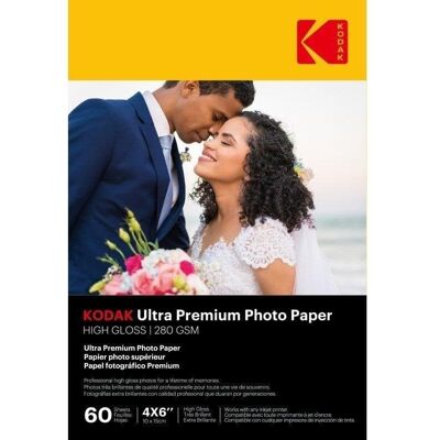 Papel fotográfico premium Kodak - 10x15cm - Brillante - Pack 60 Papel fotográfico premium Kodak - 10x15cm - Brillante - Pack 60