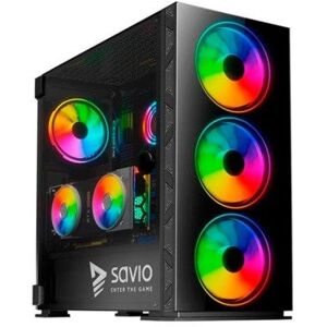 Torre ATX Savio Prime X1 ARGB 4 Ventiladores Vidrio Templado Negra Torre ATX Savio Prime X1 ARGB 4 Ventiladores Vidrio Templado Negra