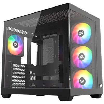 Chasis XYZ TESSERACT X ATX Vidrio Templado 7x120mm ARGB PWM Dual Cámara USB-C Negro/Blanco Chasis XYZ TESSERACT X ATX Vidrio Templado 7x120mm ARGB PWM Dual Cámara USB-C Negro/Blanco
