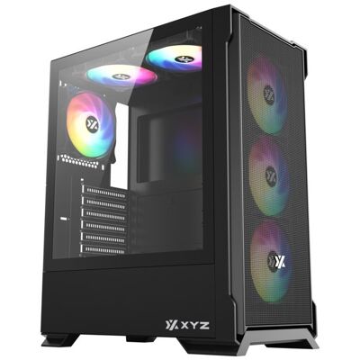 Torre XYZ AIRONE 300-X Mesh 6x120mm ARGB Cristal Templado ATX Blanco/Negro Torre XYZ AIRONE 300-X Mesh 6x120mm ARGB Cristal Templado ATX Blanco/Negro