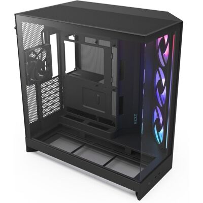 Torre NZXT H9 Flow RGB Ventana Lateral Vidrio Templado ATX/EATX Iluminación Negra Torre NZXT H9 Flow RGB Ventana Lateral Vidrio Templado ATX/EATX Iluminación Negra