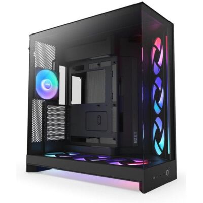 Caja NZXT H9 Flow RGB+ Negro Vidrio Templado ATX EATX mATX Mini-ITX Iluminación Multi Caja NZXT H9 Flow RGB+ Negro Vidrio Templado ATX EATX mATX Mini-ITX Iluminación Multi