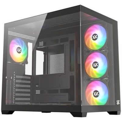 Caja PC xyz TESSERACT X 50 ATX Cubo Acero Negro con Ventana Cristal Templado y 6 Ventiladores A-RGB Caja PC xyz TESSERACT X 50 ATX Cubo Acero Negro con Ventana Cristal Templado y 6 Ventiladores A-RGB