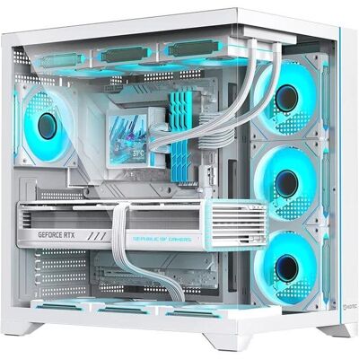 Carcasa PC Hiditec H3 PRO Midi Tower ATX Vidrio Templado Blanco Transparente Carcasa PC Hiditec H3 PRO Midi Tower ATX Vidrio Templado Blanco Transparente