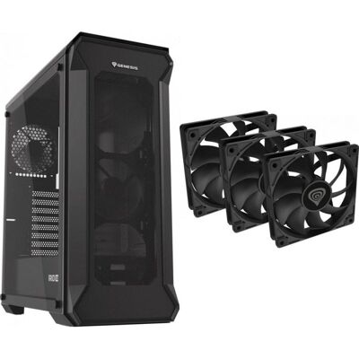 Caja PC GENESIS Irid 505 V2 + 3 Ventiladores Oxal 120 USB 3.0 Vidrio Templado Caja PC GENESIS Irid 505 V2 + 3 Ventiladores Oxal 120 USB 3.0 Vidrio Templado