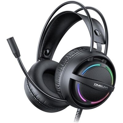 Auriculares ONIKUMA X88 con cable USB y jack 3,5 mm para gaming, micrófono cancelación de ruido, RGB negro Auriculares ONIKUMA X88 con cable USB y jack 3,5 mm para gaming, micrófono cancelación de ruido, RGB negro