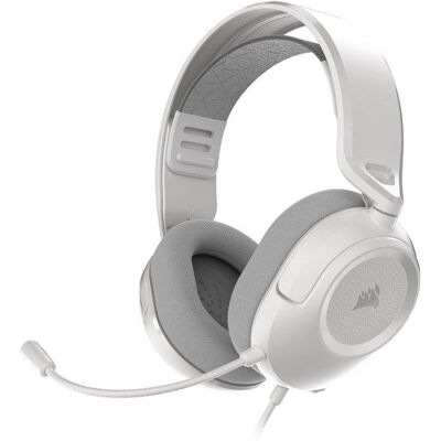 Auriculares Corsair HS35 v3 con cable jack 3,5 mm Gaming, micrófono omnidireccional, blancos Auriculares Corsair HS35 v3 con cable jack 3,5 mm Gaming, micrófono omnidireccional, blancos