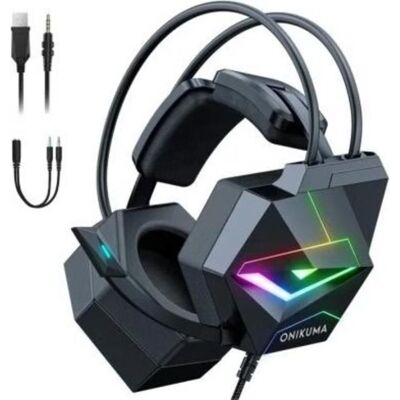 Auriculares Onikuma X20 con cable USB y micrófono para gaming, negros Auriculares Onikuma X20 con cable USB y micrófono para gaming, negros