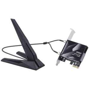Tarjeta de Red MSI Herald BE9400 PCI Express 5764 Mbit/s Wi-Fi 7 Bluetooth 5.4 Antena Externa Tarjeta de Red MSI Herald BE9400 PCI Express 5764 Mbit/s Wi-Fi 7 Bluetooth 5.4 Antena Externa