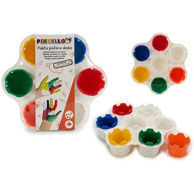 dam-electronics Soporte de pintura para dedos PVC 7 mini botes no tóxico diseño compacto dam-electronics Soporte de pintura para dedos PVC 7 mini botes no tóxico diseño compacto