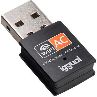 Tarjeta de Red IGGUAL Adaptador USB Wifi 600 Mbps Dual Band 2.4G/5G USB 2.0 Tarjeta de Red IGGUAL Adaptador USB Wifi 600 Mbps Dual Band 2.4G/5G USB 2.0