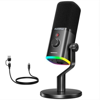 Micrófono Maono PD100X USB/XLR cardioide con iluminación RGB personalizable Micrófono Maono PD100X USB/XLR cardioide con iluminación RGB personalizable