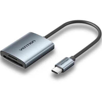 Lector de Tarjetas Vention USB-C 3.0 2 en 1 SD/TF Aluminio Gris Lector de Tarjetas Vention USB-C 3.0 2 en 1 SD/TF Aluminio Gris