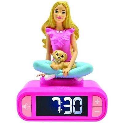 Despertador digital Lexibook Barbie luz nocturna y alarma personalizada Despertador digital Lexibook Barbie luz nocturna y alarma personalizada