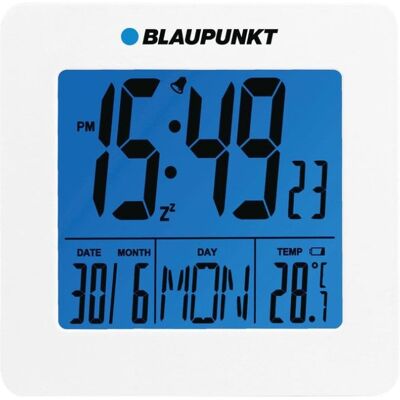 Despertador Blaupunkt CL02WH Blanco LCD Azul Termómetro y Calendario Despertador Blaupunkt CL02WH Blanco LCD Azul Termómetro y Calendario