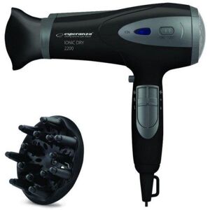 Secador de Pelo con Difusor Esperanza EBH005K 2200W 3 Temperaturas Accesorios Negro Secador de Pelo con Difusor Esperanza EBH005K 2200W 3 Temperaturas Accesorios Negro