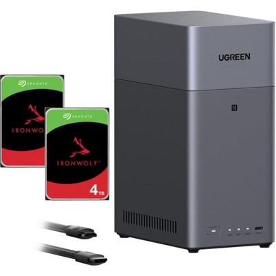 NAS UGREEN 2 bahías 7,8TB 4GB RAM HDMI USB-C RAID 0/1 JBOD compacto NAS UGREEN 2 bahías 7,8TB 4GB RAM HDMI USB-C RAID 0/1 JBOD compacto