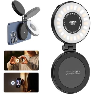 Luz de Relleno ULANZI LM19 Magnética MagSafe CRI95 2500K-8500K Regulable Portátil Luz de Relleno ULANZI LM19 Magnética MagSafe CRI95 2500K-8500K Regulable Portátil