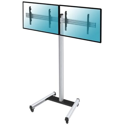 Kimex Soporte de Suelo con Ruedas para 2 Pantallas de TV 50"-55" Altura 240cm VESA 600x400 Máx 50Kg Kimex Soporte de Suelo con Ruedas para 2 Pantallas de TV 50"-55" Altura 240cm VESA 600x400 Máx 50Kg