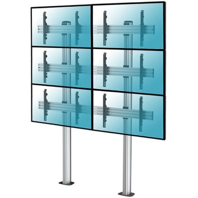 Kimex Soporte de Suelo Atornillable para 6 Pantallas de TV 45"-55" VESA 600x400 Máx 50Kg Kimex Soporte de Suelo Atornillable para 6 Pantallas de TV 45"-55" VESA 600x400 Máx 50Kg
