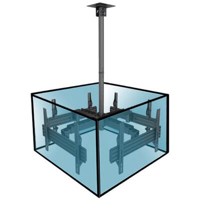 Kimex Soporte de Techo para 4 Pantallas de TV 32"-65" Altura 86-325cm VESA 600x400 Máx. 30Kg Kimex Soporte de Techo para 4 Pantallas de TV 32"-65" Altura 86-325cm VESA 600x400 Máx. 30Kg